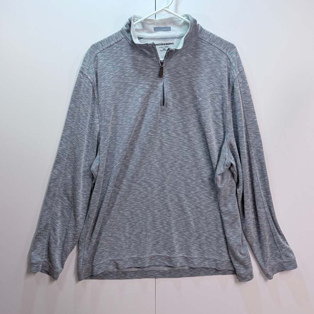 Johnston & Murphy Quarter-Zip Pullover Sweater - Heather Grey XXL
